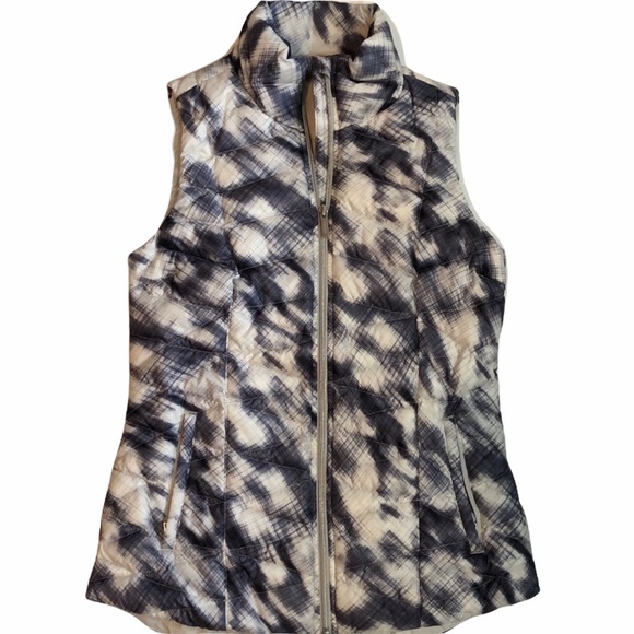 Athleta  Altitude Goose Down Puffer Vest Grey Purple White Size XS - Picture 10 of 14